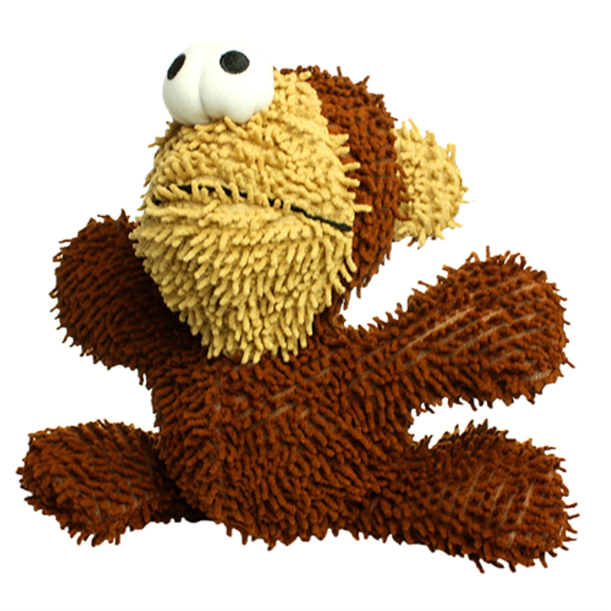 MIGHTY Microfiber Ball Monkey Dog Toy with Squeaker Balls - Durable, Interactive Play for Strong Chewers - Machine Washable & Floating - Perfect for Fetch, Tug-of-War & Water Play