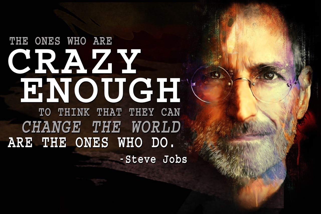 Steve Jobs Growth Mindset Motivational Classroom Poster - Inspirational Apple Computer 'Think Different' Quote for Teachers & Students - Perfect for Classrooms, Offices & Study Spaces