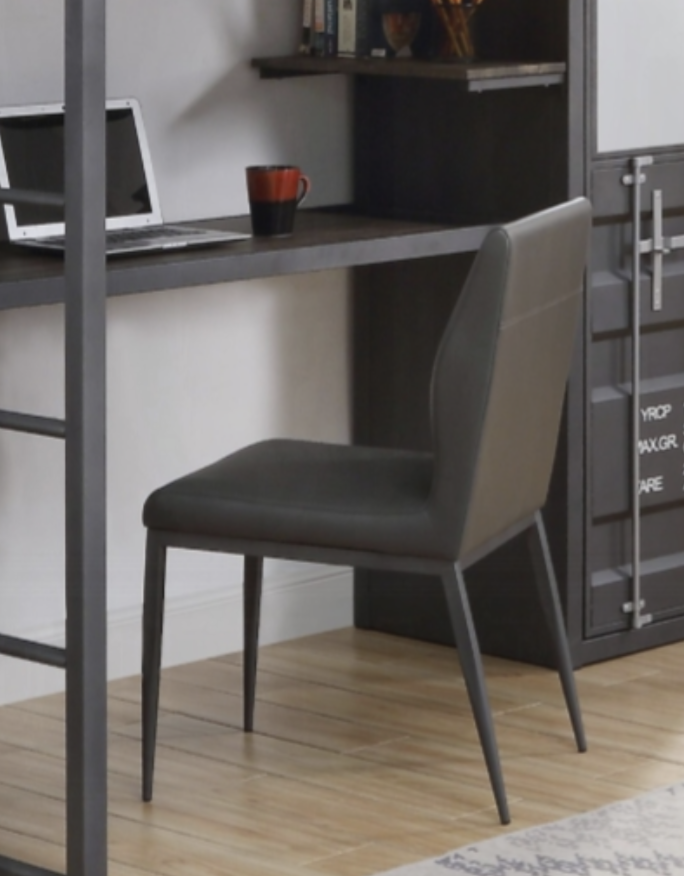 Modern Cargo Gray Synthetic Leather Office Chair with Gunmetal Finish - Ergonomic Desk Chair for Home & Office Workspace
