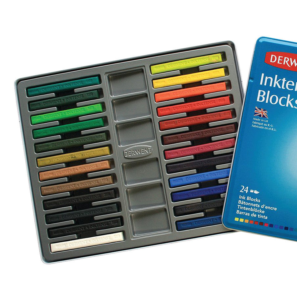 Derwent Inktense 24 Watercolor Pencils Set - Vibrant Colors for Artists, Sketching & Watercolor Painting - Perfect for Art Projects, Illustration & DIY Crafts