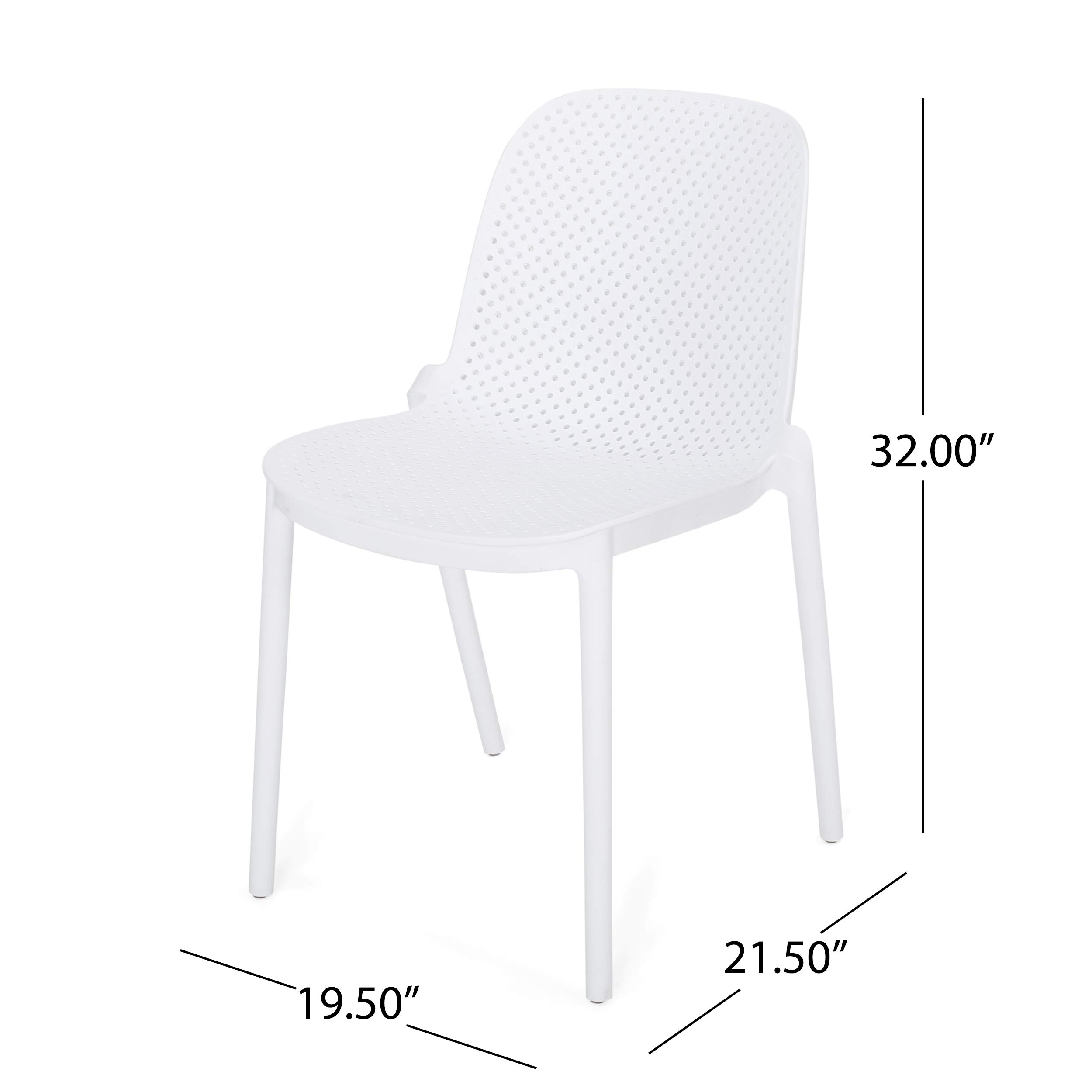 Christopher Knight Home 312243 Raevyn Outdoor Dining Chairs (Set of 2) - Weather-Resistant White Patio Furniture for Garden, Poolside & Backyard Dining