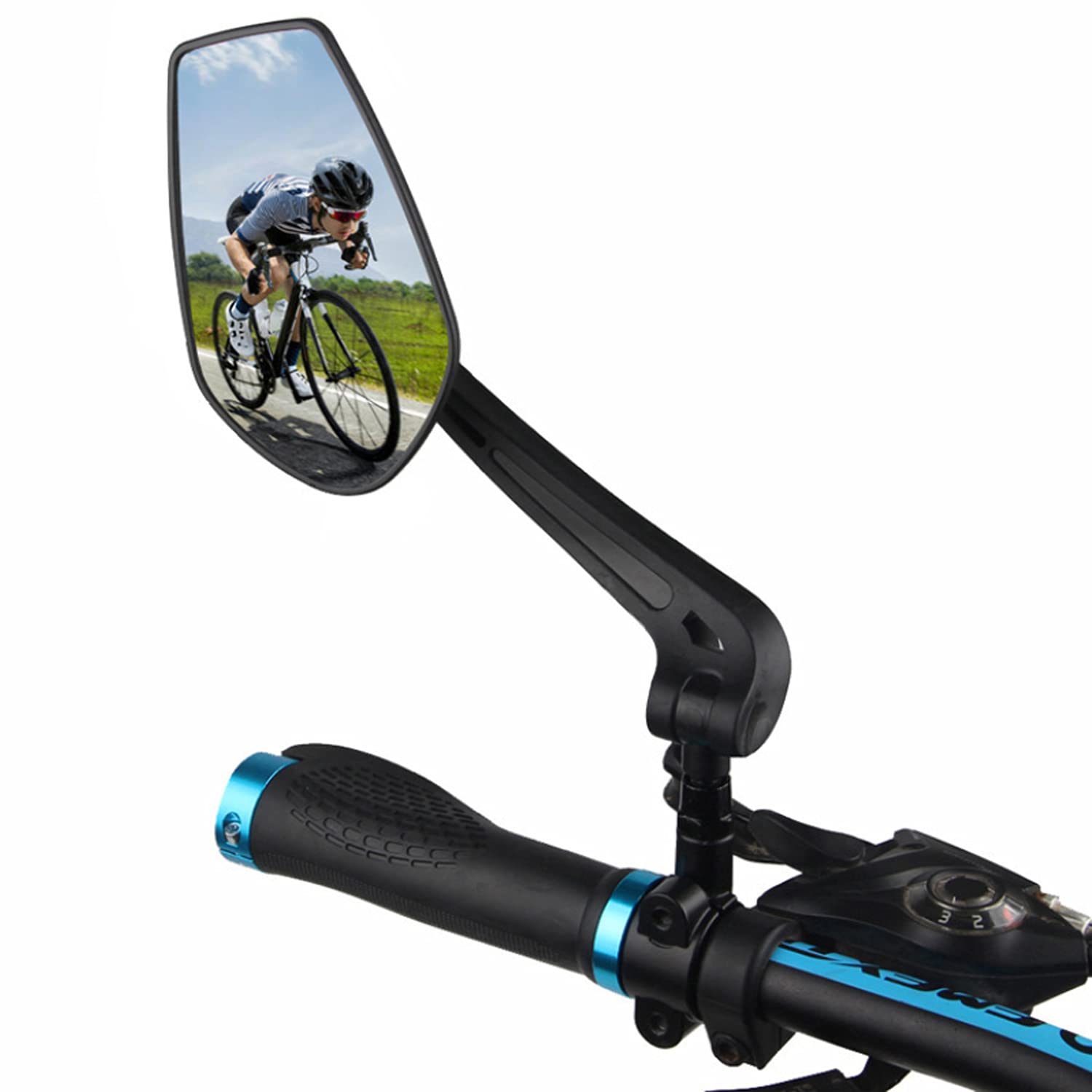 Mordely Bike Mirror - Adjustable Rotatable Handlebar Rearview Mirror with Glass Lens for Safe Cycling | Perfect for Road Bikes, Mountain Bikes & Commuting