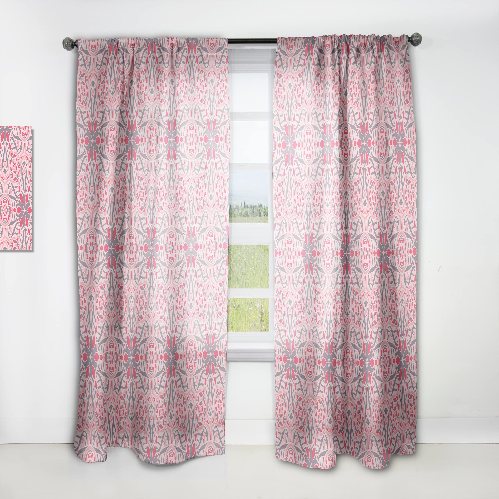 DesignQ Thermal Insulated Curtains - Cute Abstract Mosaics Pattern Single Panel (52x84 inches) for Bedroom & Living Room - Blackout Drapes for Home Decor & Privacy