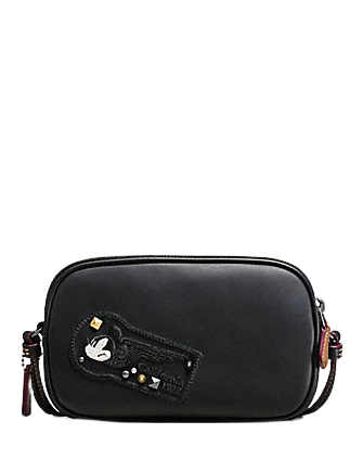Coach Mickey Mouse Patches Crossbody Pouch - Genuine Leather Shoulder Bag for Women | Perfect for Travel, Shopping & Everyday Use