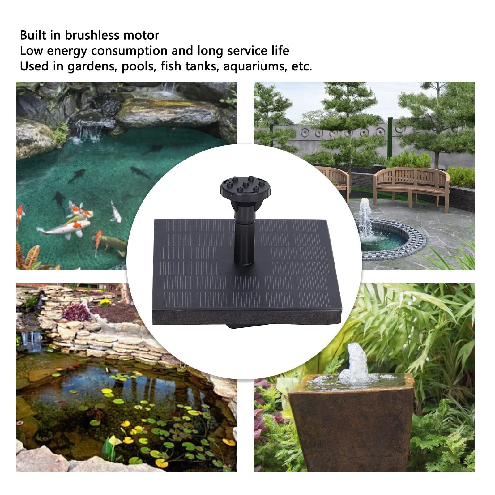 Upgraded 1.4W Solar Fountain Pump for Bird Baths with 8 Nozzles - Submersible Outdoor Water Pump for Ponds, Pools, Gardens & Fish Tanks - Floating Solar Powered Water Feature for Backyard Decor & Wildlife Attraction