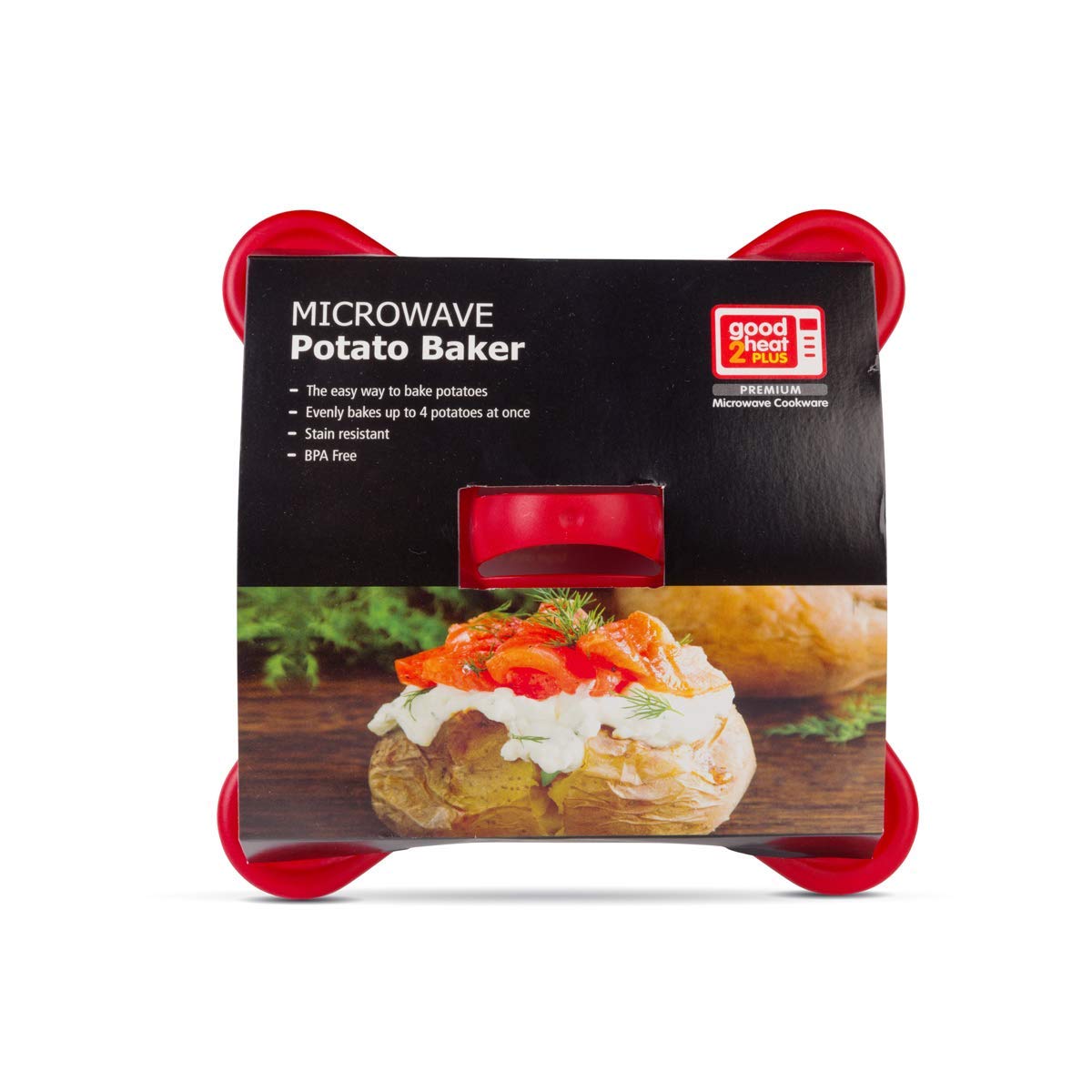 Red Microwave Potato Baker - Quick & Easy Baked Potatoes in Minutes - Perfect for Snacks, Side Dishes & Healthy Meals