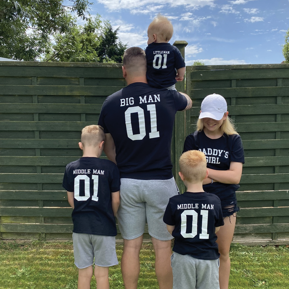 MRK X Matching Father & Son T-Shirts - Big Man, Little Man, Middle Man - Family Outfits for Father's Day, Birthdays & Special Occasions