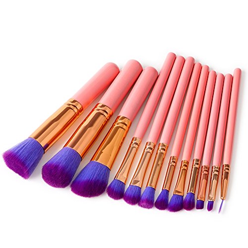 12Pcs Professional Makeup Brush Set - Foundation, Concealer, Eyeshadow & Lip Brushes for Women - Perfect for Everyday Makeup, Contouring & Beauty Application