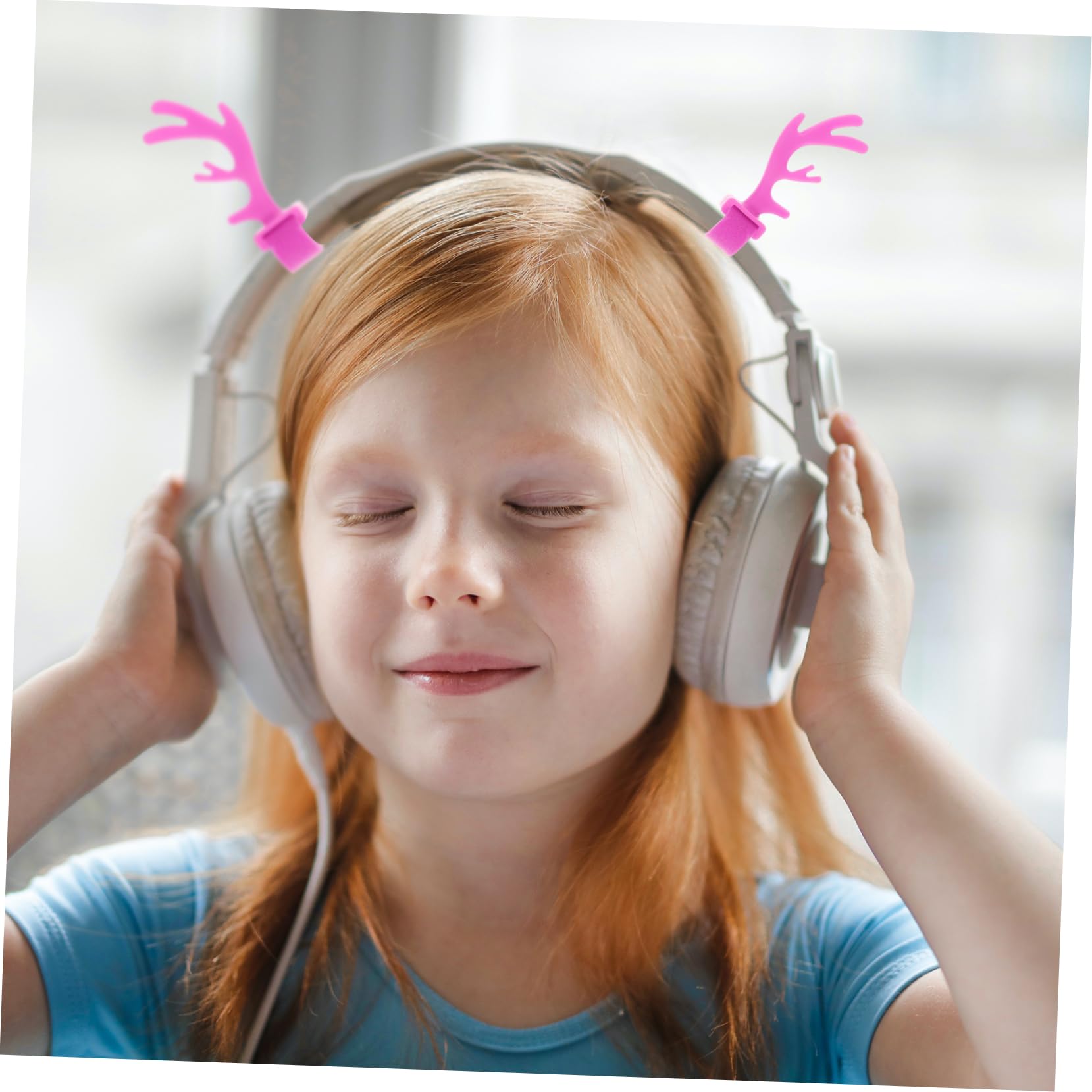 PartyKindom Reindeer Antler Headset - Lightweight Silicone Christmas Headband for Gamers & Holiday Parties | Perfect for Cosplay, Festive Events & Streaming Accessories