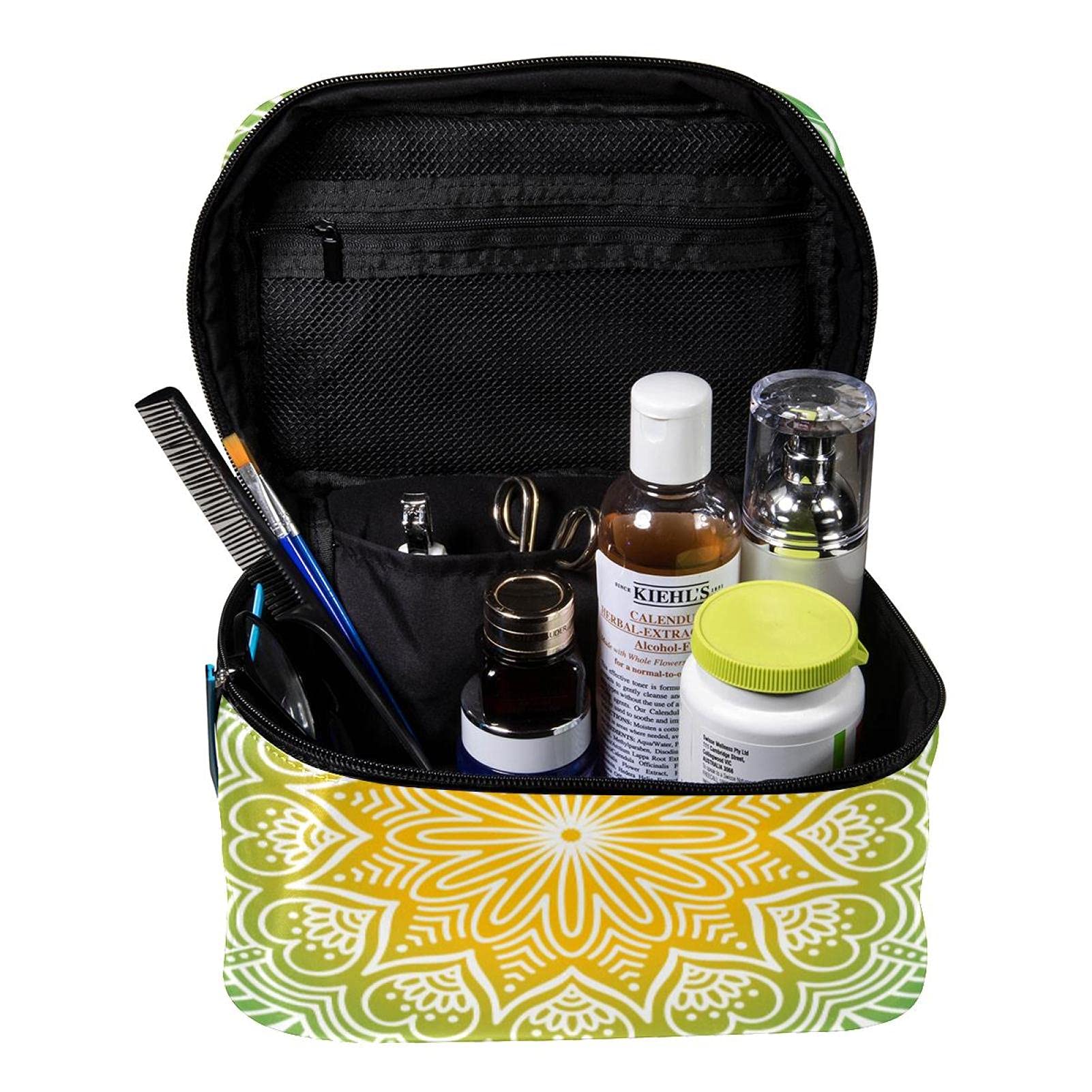 Bohemian Indian Style Mandala Travel Makeup Bag - Large Cosmetic Organizer with Zipper for Women & Girls | Perfect for Travel, Gym, and Daily Essentials Storage