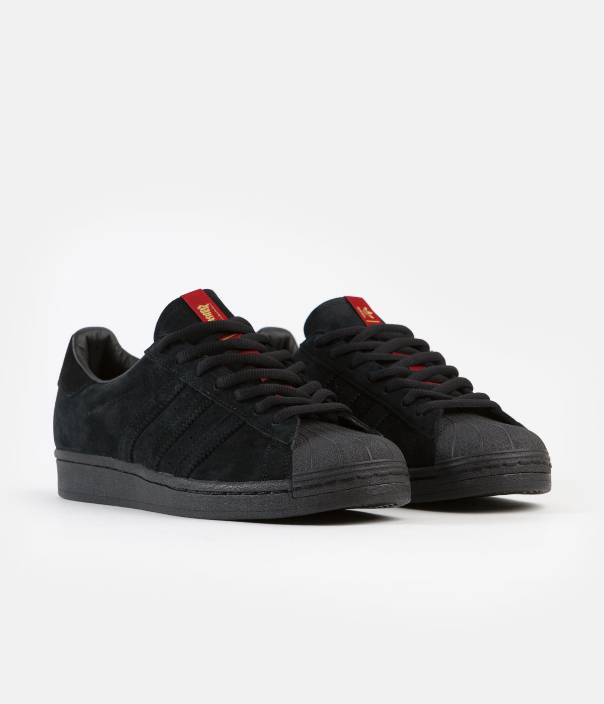 Adidas x Thrasher Superstar Adv Skate Shoes for Men - Core Black/Scarlet/Gold Metallic - High-Performance Sneakers for Skateboarding & Streetwear Fashion