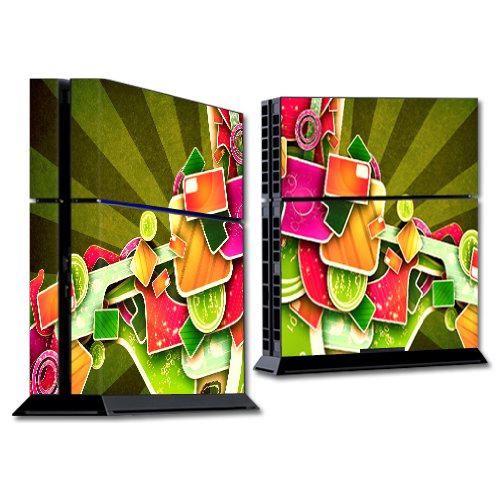 MightySkins Custom Skin Wrap Sticker for Sony PlayStation 4 (PS4) Console - Color Mash Design | Protective Decal Cover for Gaming Setup & Personalization
