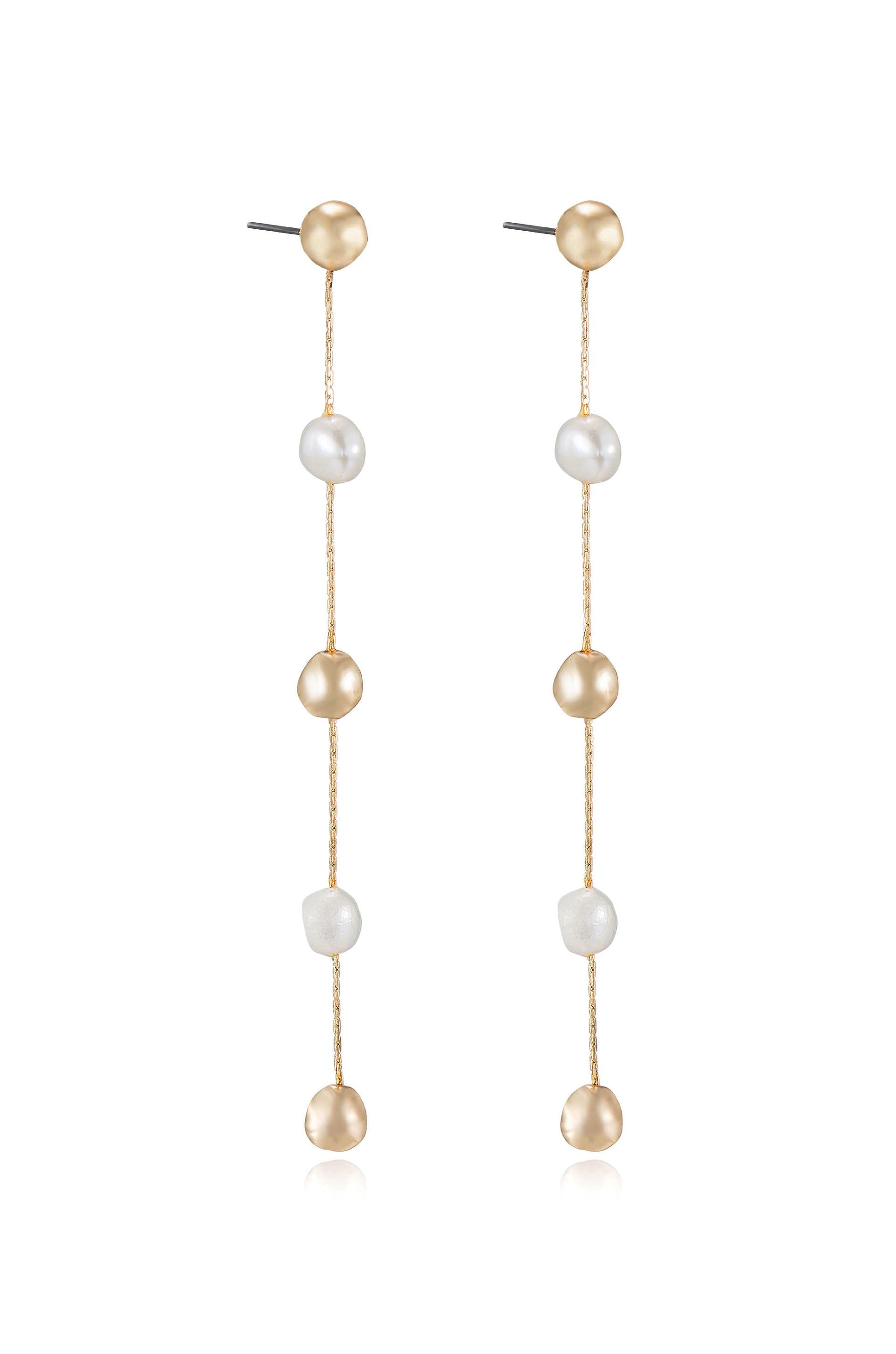 Elegant Freshwater Pearl Drop Earrings for Women - Handmade Dangle Earrings with Alternating Pearls - Perfect for Weddings, Parties & Special Occasions