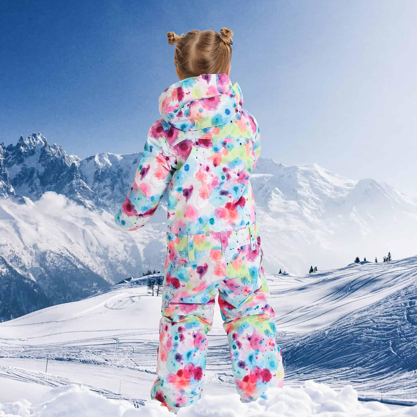 GSOU SNOW Kids Waterproof Ski Suit - One Piece Snowsuit for Boys & Girls - Windproof Snowboard Jumpsuit for Winter Sports & Outdoor Play