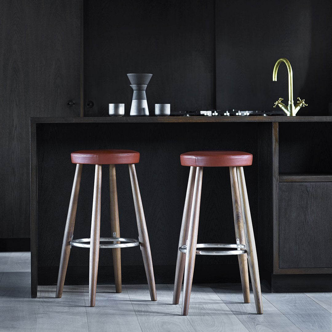 Wegner CH56 Bar Stool - Modern Wooden Counter Stool with Upholstered Seat - Perfect for Kitchen Island, Breakfast Bar & Dining Room