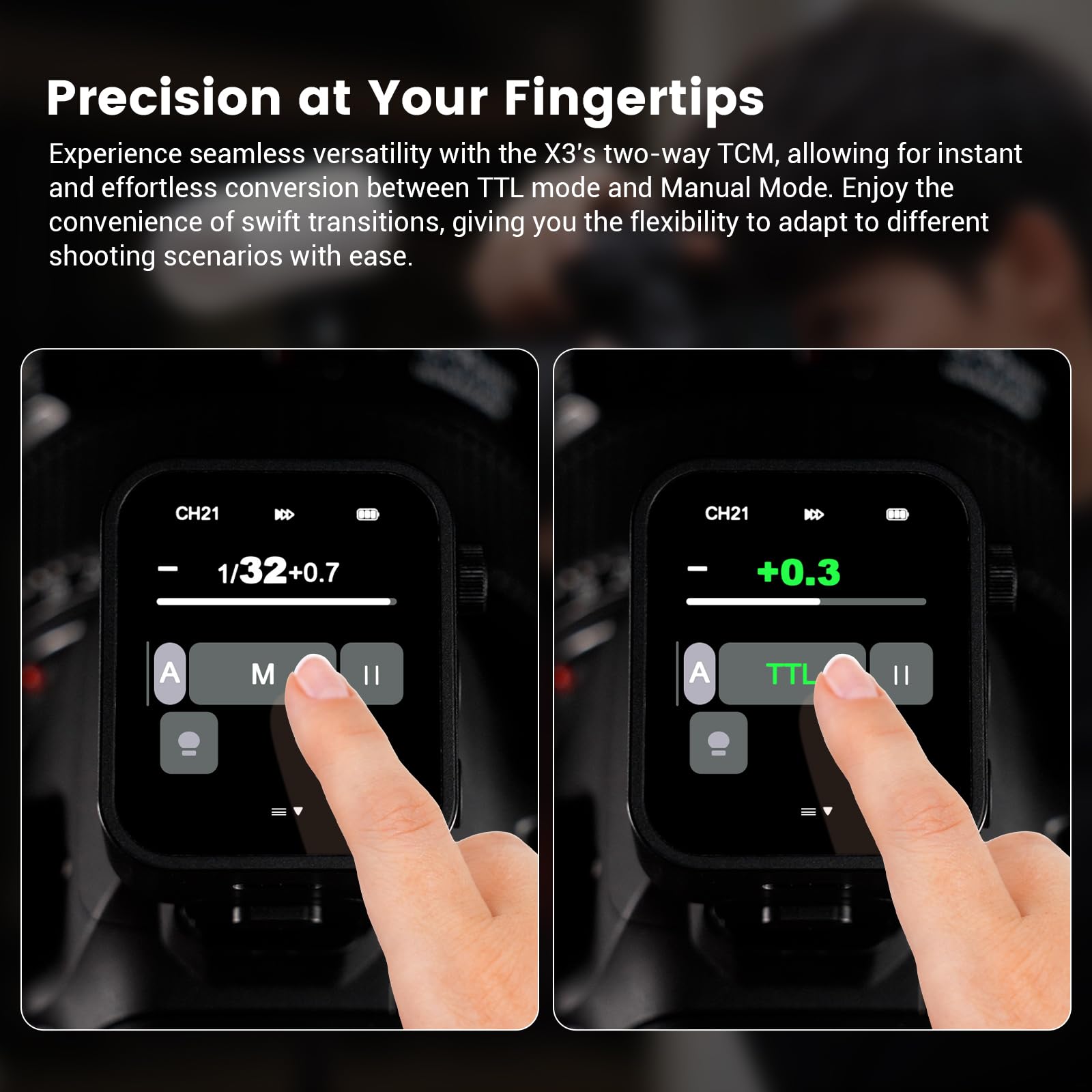 Godox X3N TTL Wireless Flash Trigger for Nikon DSLR Cameras - 2.4G Touchscreen Transmitter with TTL Auto/Manual/Multi Flash Modes, Built-in Lithium Battery & HD OLED Display - Perfect for Wedding, Portrait, and Studio Photography