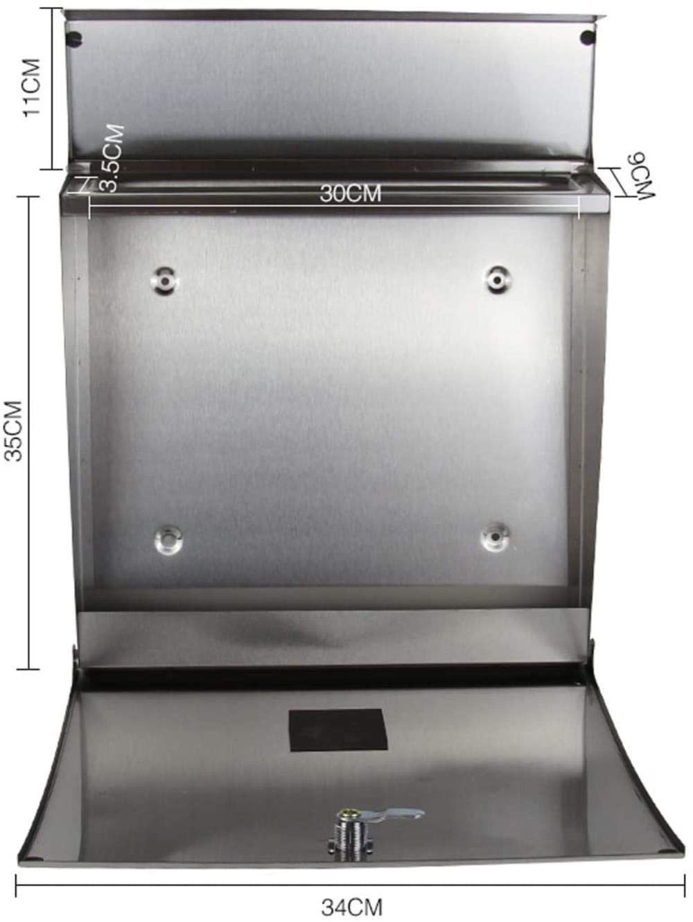 Stainless Steel Mailbox with Lock - Secure Wall-Mounted Letter Box for Indoor & Outdoor Use - Perfect for Homes, Villas, Apartments and Offices
