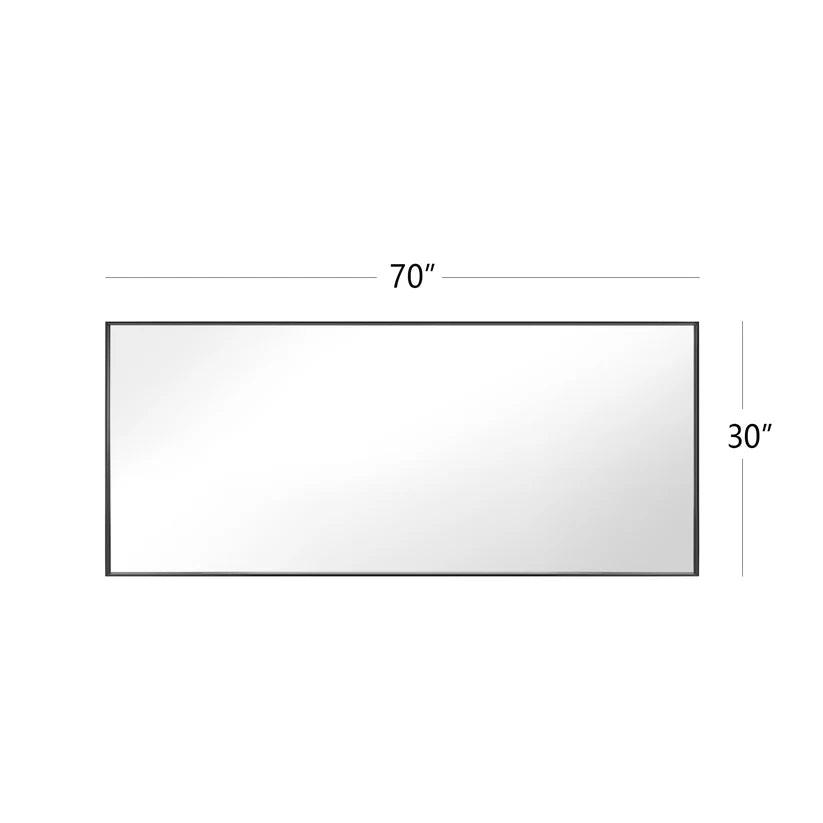 Sleek Modern Black Aluminum Framed Wall Mirror - Full Length Floor Mirror for Bedroom, Living Room & Entryway Decor