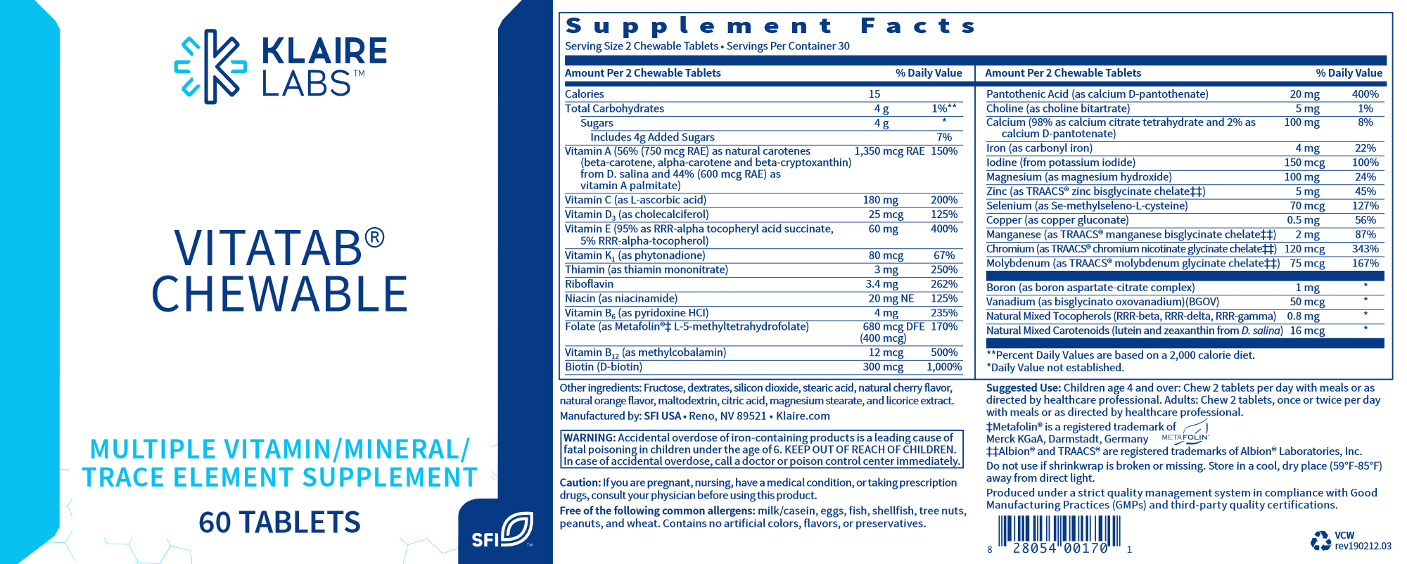 VitaTab® Chewable Multivitamin for Adults - Delicious Fruit Flavors, Immune Support & Energy Boost | Perfect for Busy Lifestyles, Travel & Daily Wellness