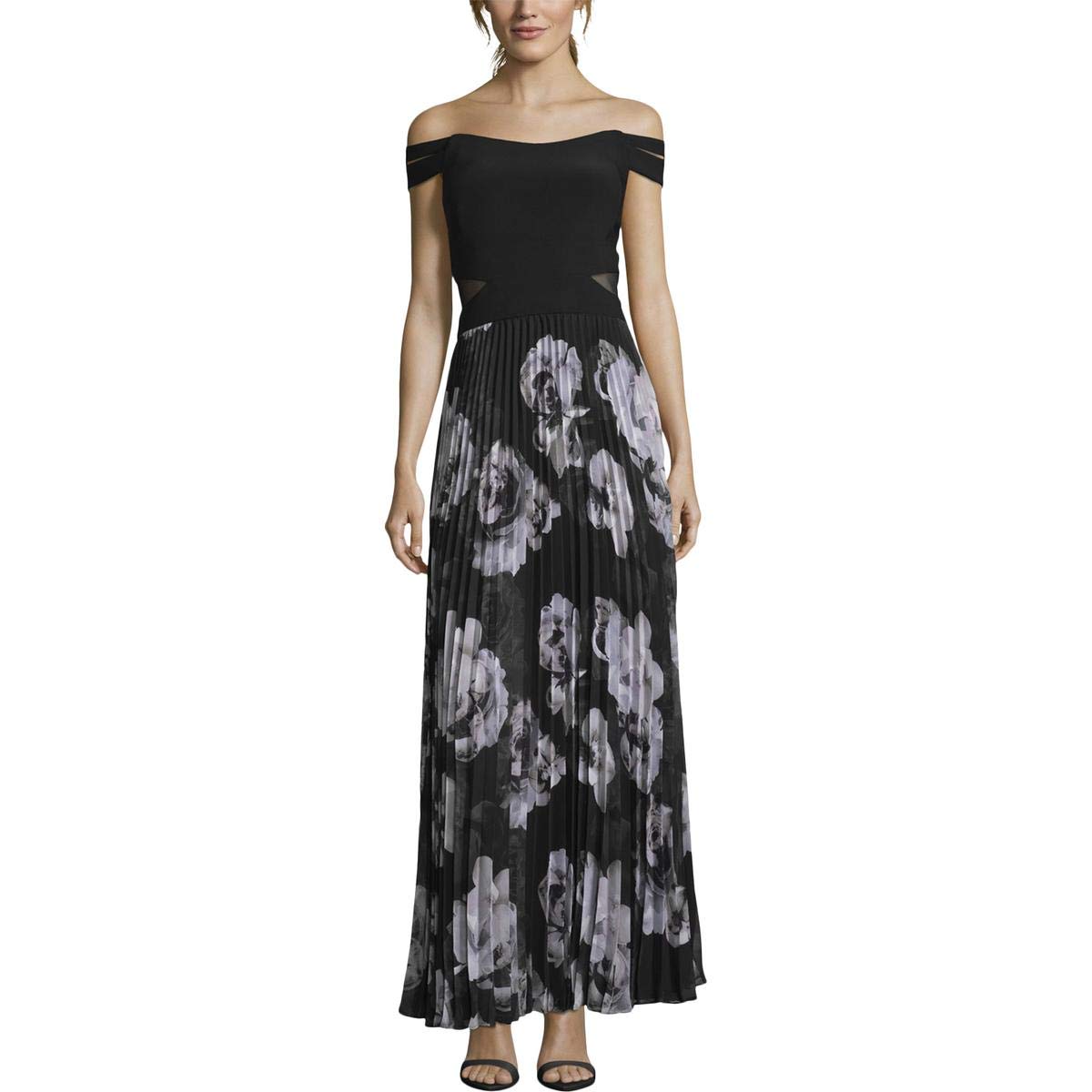 Xscape Women's Off-The-Shoulder Floral Formal Dress - Elegant Evening Gown for Prom, Wedding Guest & Special Occasions