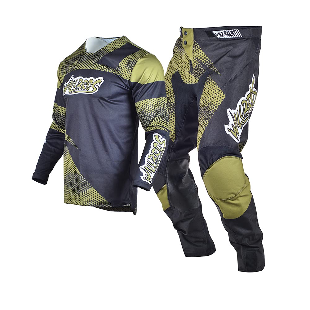 MX Jersey & Pant Combo - Men's Motocross Gear Set for Cycling, Motorcycle, Mountain Bike & Dirt Bike Offroad Racing - Breathable Adult Racewear for Trail Riding & Motocross Competitions