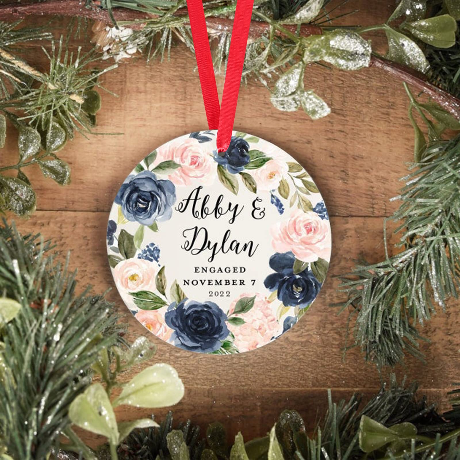 Our First Christmas as Mr. and Mrs. Personalized Wedding Ornament - Newlywed Couple Holiday Decoration with Stockings - Perfect for Christmas Tree, Gift for Newly Married Couples, and First Christmas Together Celebration