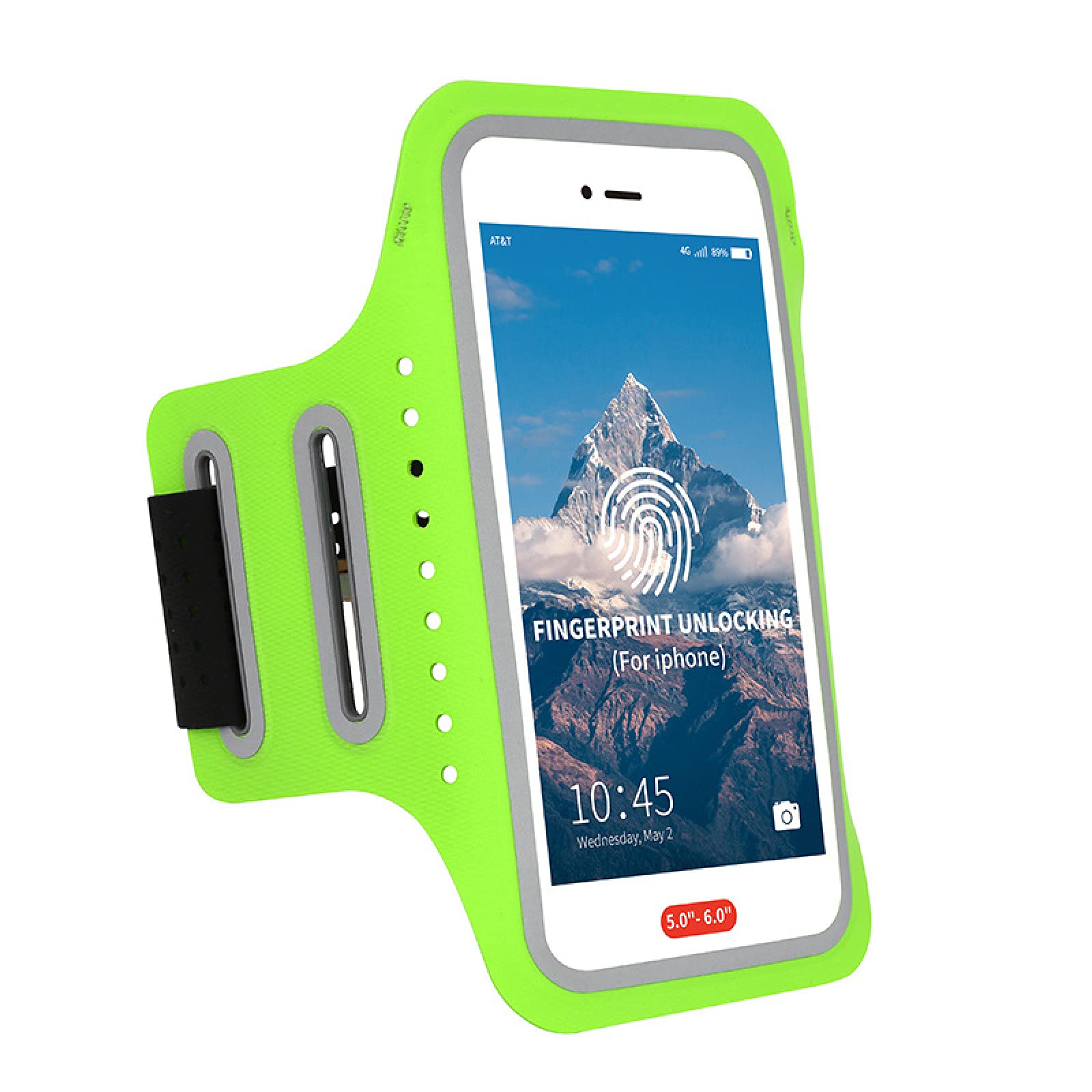 QIANJINGCQ Lightweight Armband Phone Case - Full Screen Fingerprint Unlock, Breathable Elastic Sports Armband for Running, Gym & Outdoor Activities