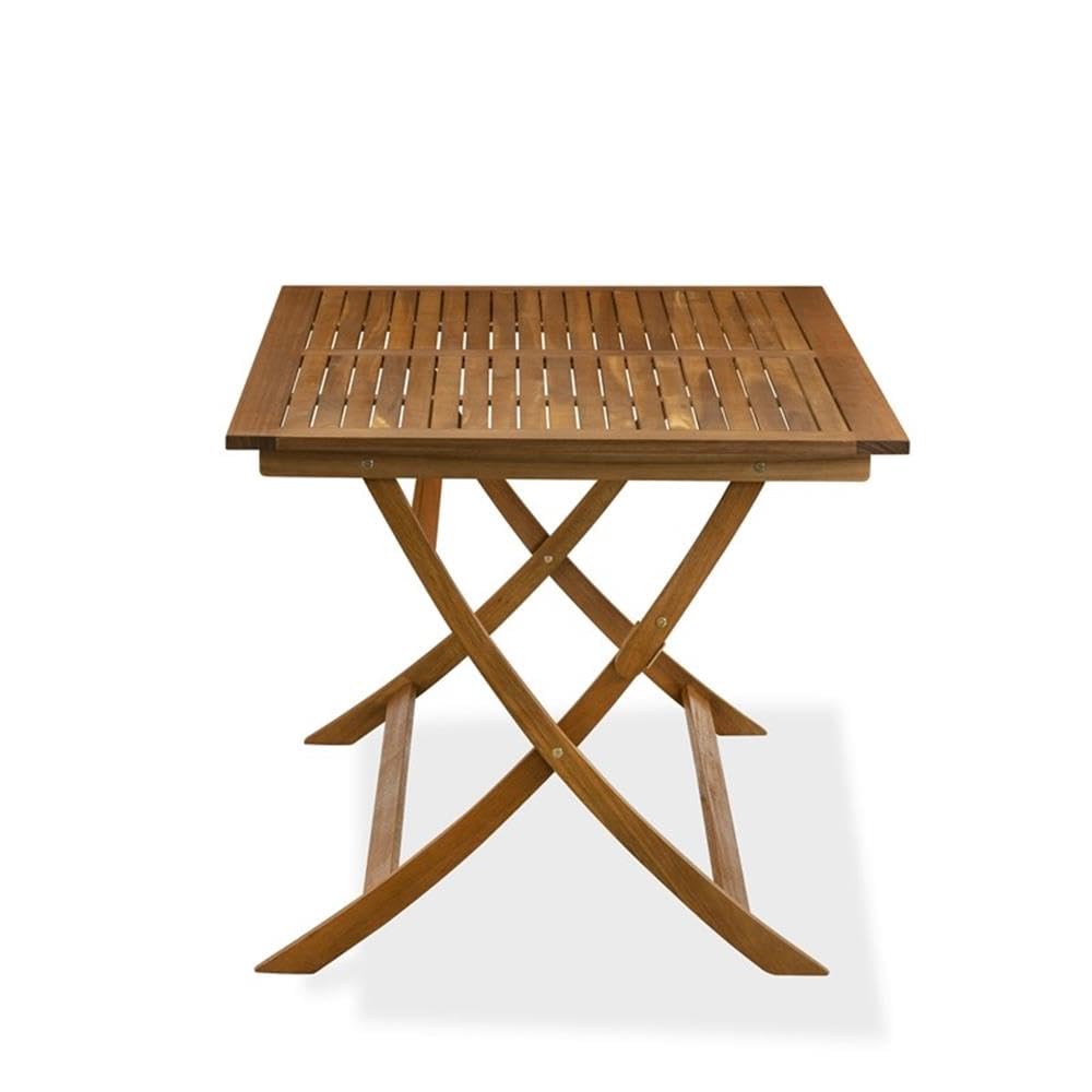 East West Furniture BAETFNA 36x60 Inch Acacia Wood Patio Dining Table with Butterfly Leaf - Natural Oil Finish, Outdoor & Indoor Use for Garden, Deck, and Backyard Dining