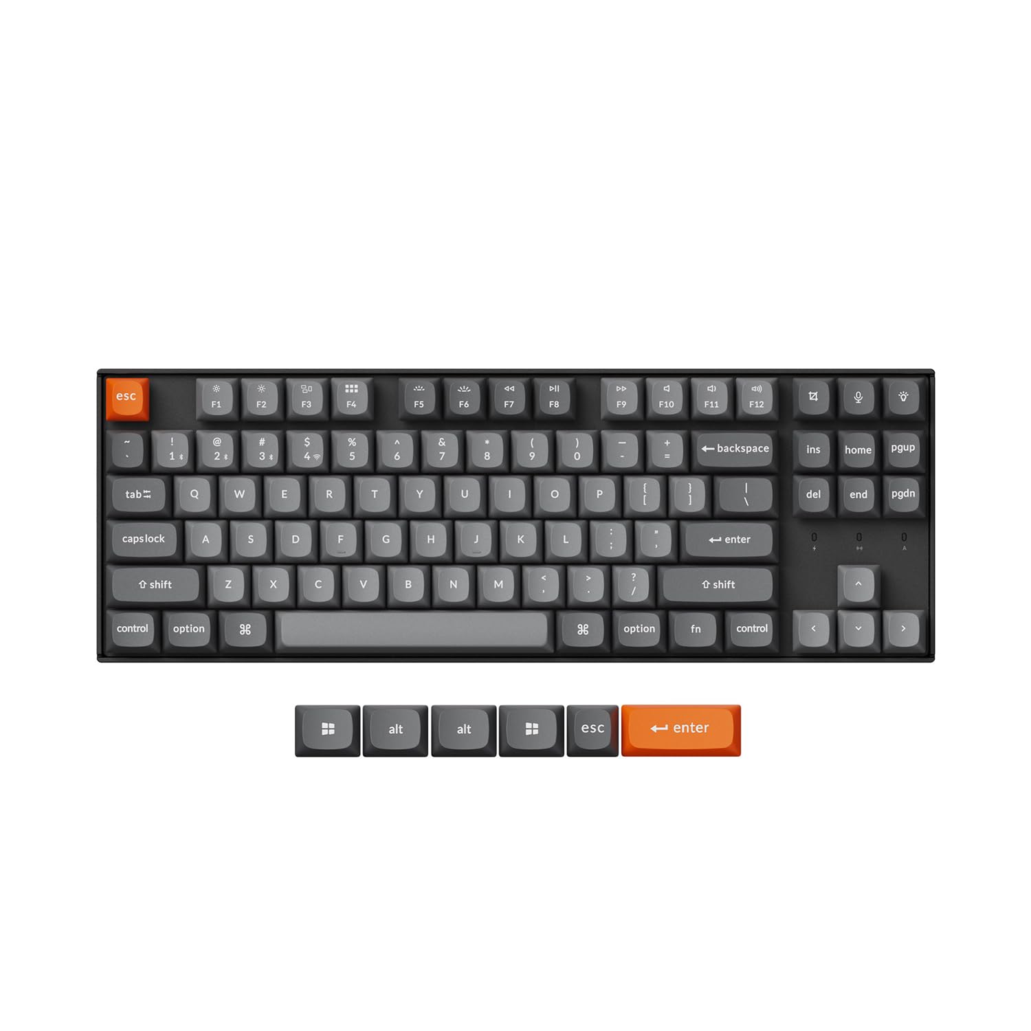 Keychron K8 Max Wireless Mechanical Keyboard - QMK Customizable, TKL 80% Layout with Bluetooth 5.1/2.4G/USB-C, White Backlit Super Banana Switch, NKRO for Mac/Windows Gaming | Perfect for Home Office, Esports & Professional Typing