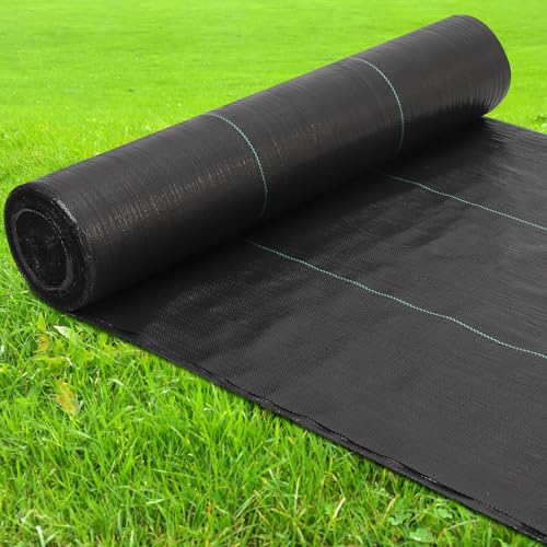 GARVEE 3.2OZ Heavy Duty Weed Barrier Landscape Fabric - 3x300FT Woven PP Weed Control Mat for Gardens, Driveways & Landscaping | Durable Geotextile Ground Cover to Block Weeds | Perfect for Yard Maintenance, Flower Beds & Commercial Landscaping Projects