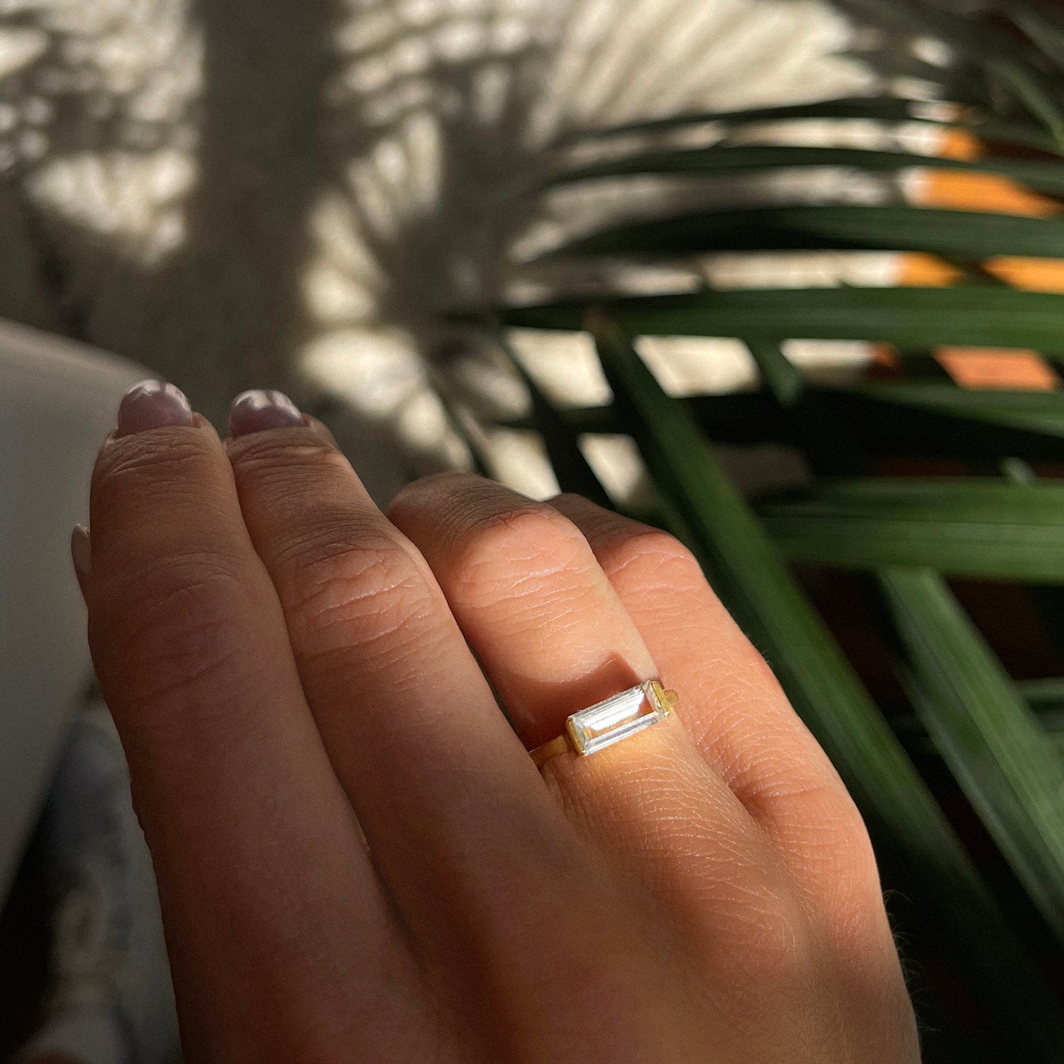 Novia Ring - 14K Gold Plated White Topaz Engagement Ring for Women | Elegant Promise & Wedding Band | Perfect for Proposals, Anniversaries & Special Occasions