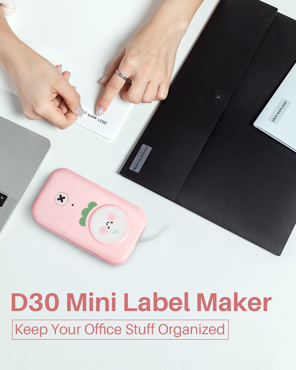 Memoking D30 Portable Label Maker - Mini Thermal Sticker Printer for iOS & Android | Home, Office & Kitchen Organization | Perfect for Pantry Labels, File Sorting & Craft Projects