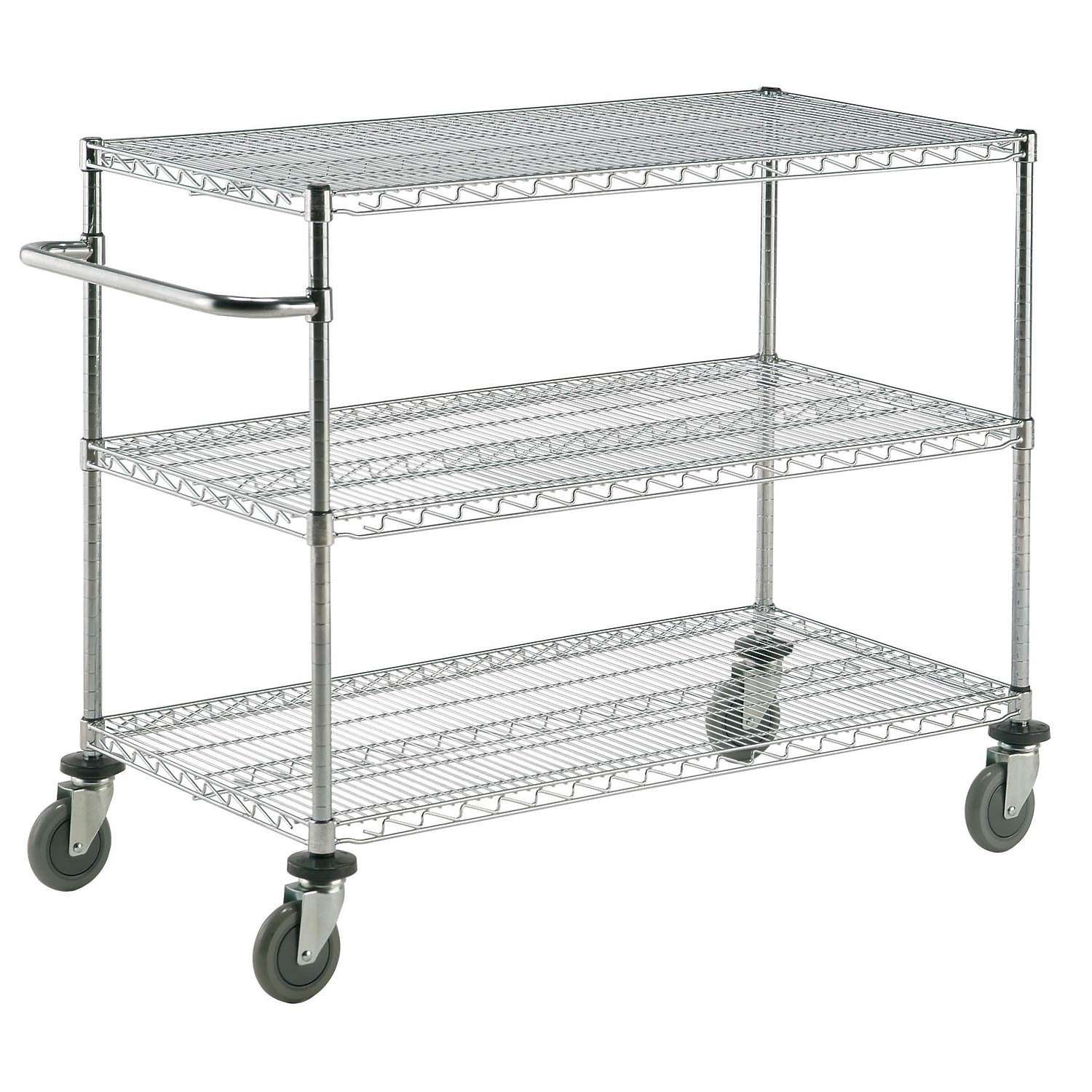 Nexel 3-Tier Adjustable Chrome Wire Shelving Unit - 24