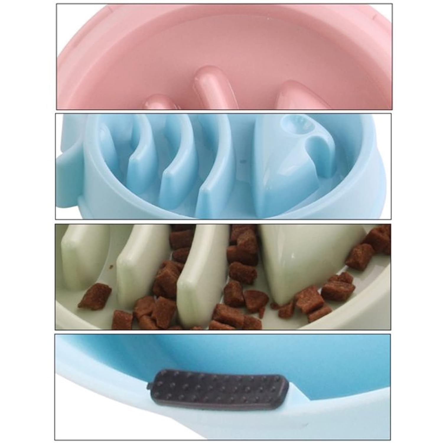 PAWISE Slow Feeder Dog Bowl - Non-Slip Interactive Puzzle Food Bowl for Small & Medium Dogs - Fish Design Prevents Choking & Overeating - Includes Spoon - Blue | Perfect for Fast Eaters, Mealtime Enrichment & Portion Control Training