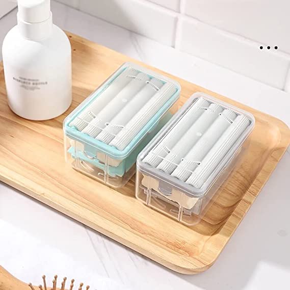 SR 2-in-1 Bar Soap Roller Dispenser & Soap Dish with Drain Holes - Portable Multifunctional Soap Holder for Bathroom, Kitchen, Travel (Pack of 1) - Perfect for Sink Countertop, Shower, and Camping Use