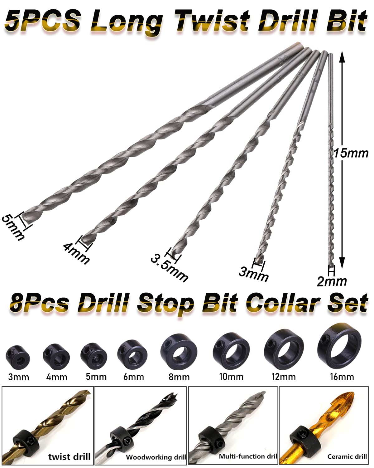 Rocaris 39-Piece Woodworking Chamfer Tool Kit with Countersink Drill Bits, L-Wrench, Plug Cutter, Step Drill Bit, Center Punch & Drill Stop Collars – Perfect for DIY Furniture Making, Cabinet Installation & Wood Craft Projects