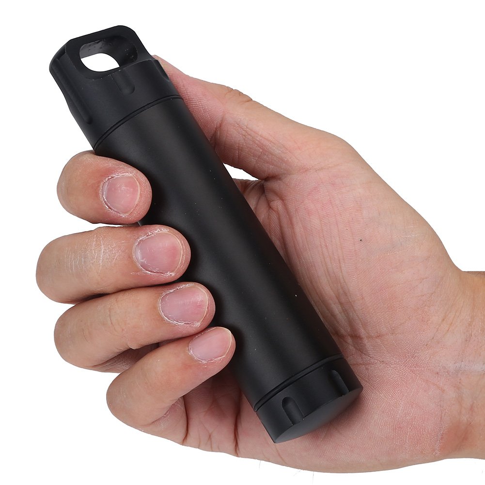 Waterproof Brass EDC Tube Pill Organizer - Portable Keychain Medicine Container for Travel, Hiking & Daily Use