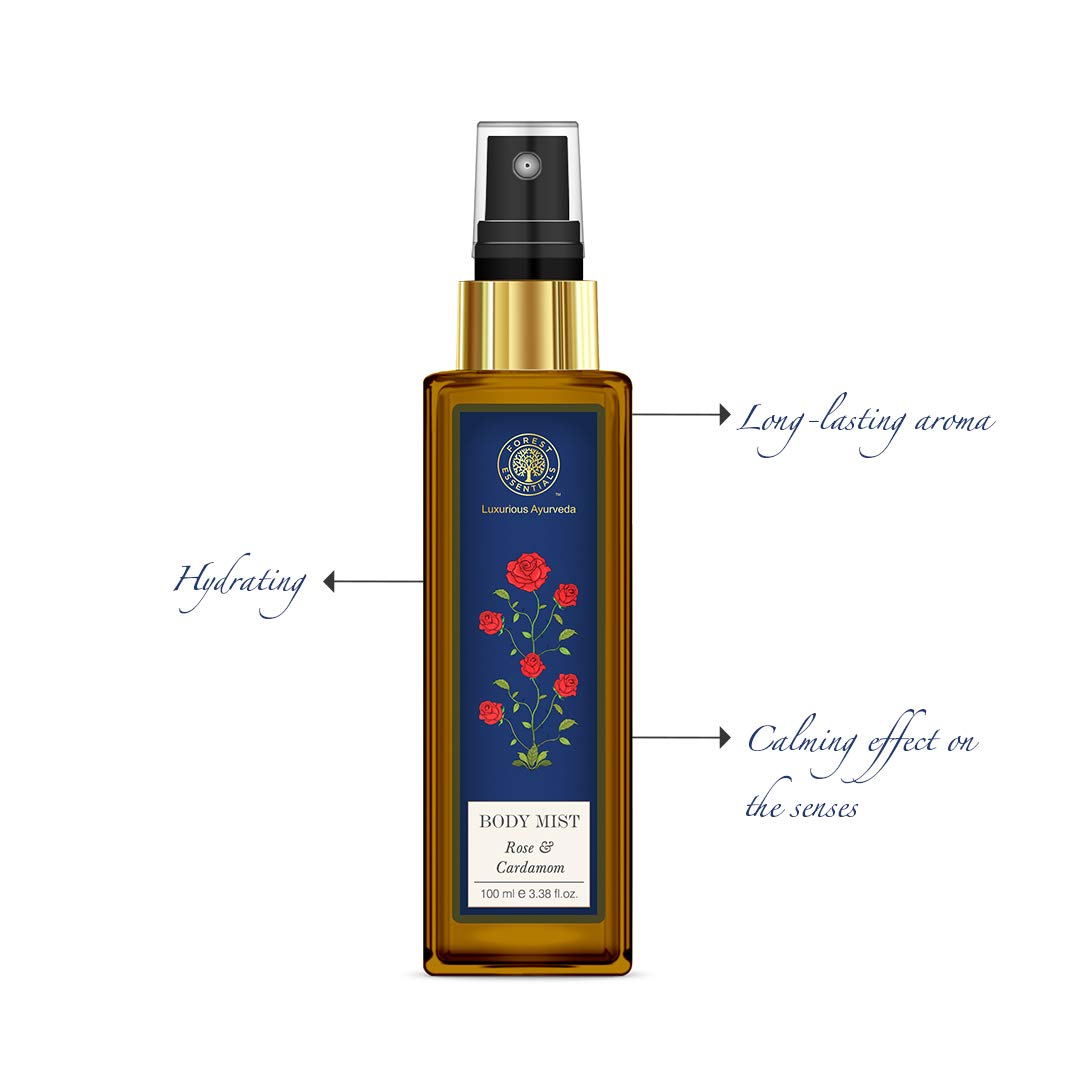 Rose & Cardamom Body Mist Spray - 100ml Floral Fragrance for Women | Long Lasting Perfume Mist for Daily Use, Date Night & Special Occasions