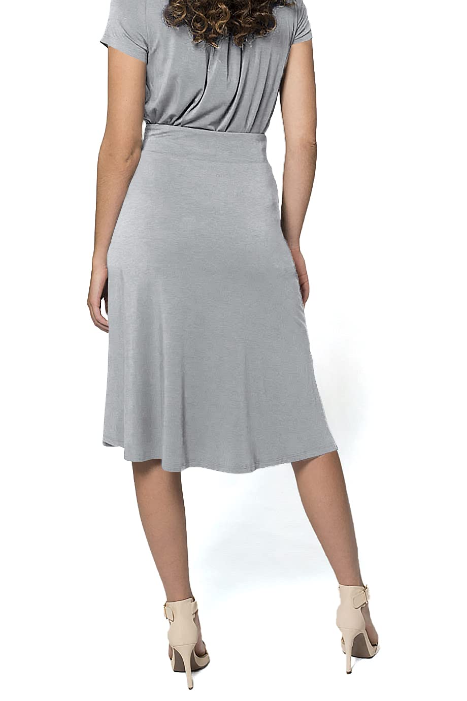 DAYO Women's High Waist Midi Skirt - Essential Stretch A-Line Pencil Skirt for Office, Work & Casual Wear | Comfortable & Flattering Fit