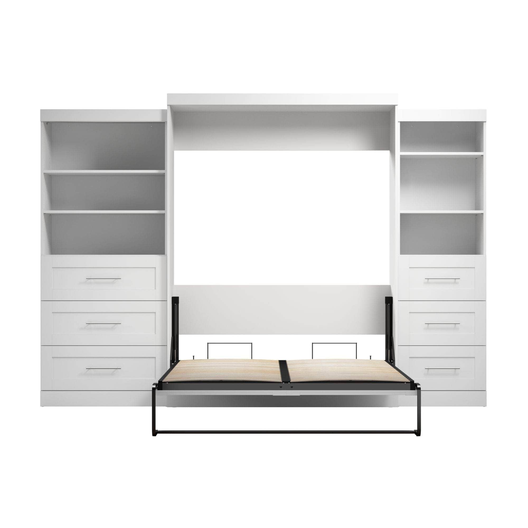 Pur Queen Murphy Wall Bed with 2 Storage Units & Drawers (126