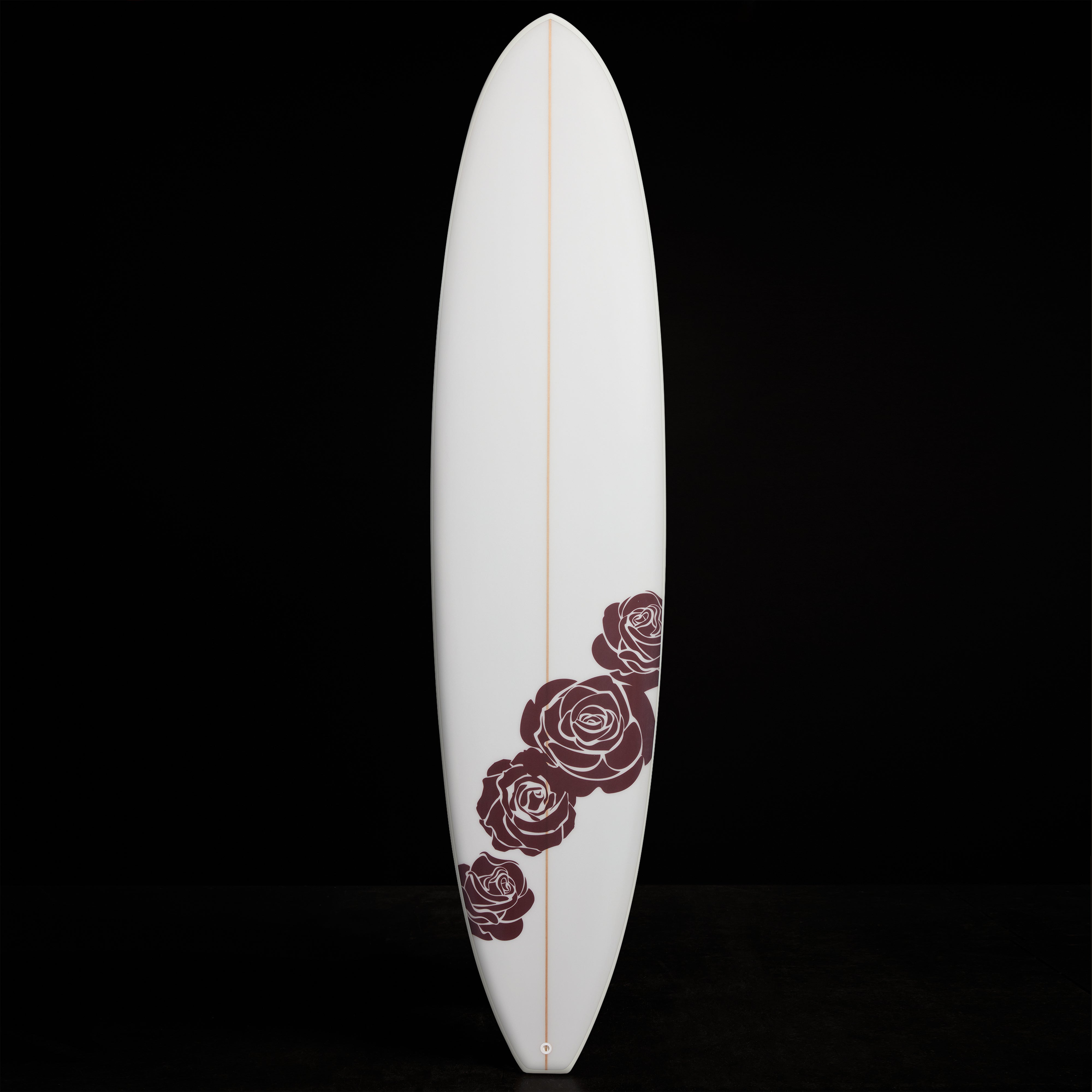 Grateful Dead 7'10 Longboard Surfboard - Matte White with Roses Design - Perfect for Beginners and Wave Riding Enthusiasts