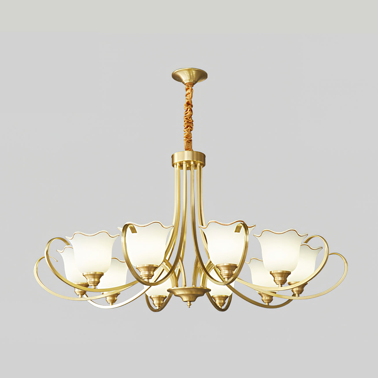 Elegant Blooming Flower Glass Chandelier - Modern Crystal Ceiling Light Fixture for Dining Room, Bedroom & Living Room Decor