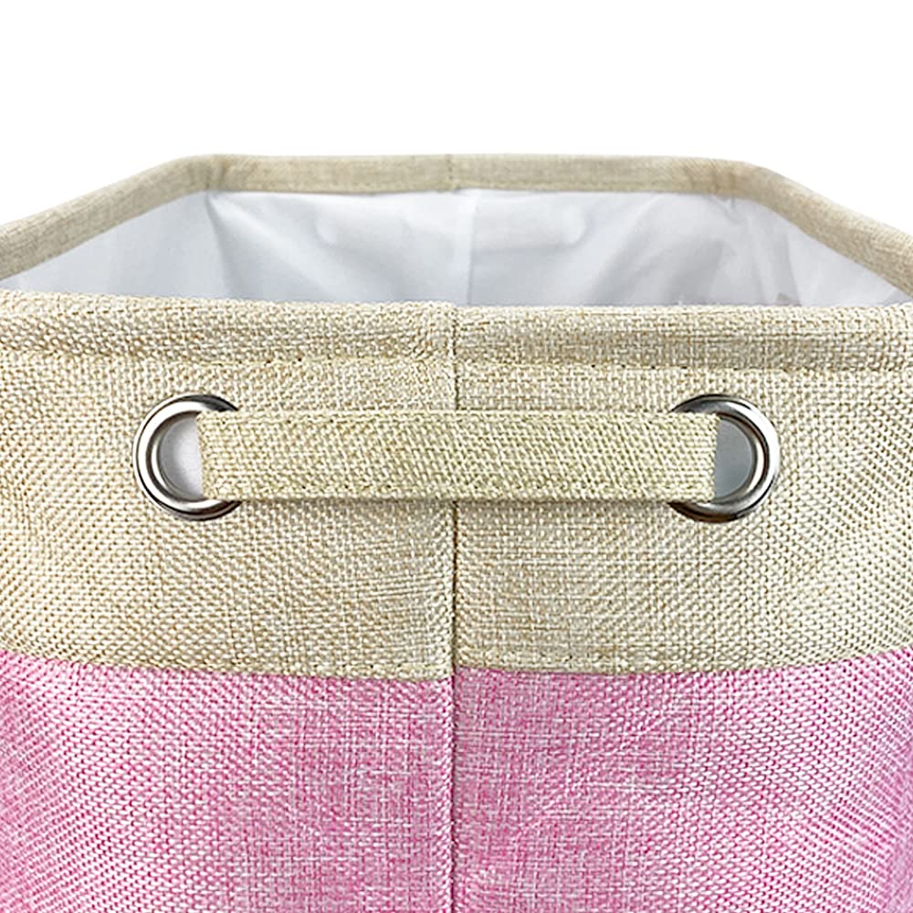 Foldable Storage Basket with Funny Husky Design - Collapsible Fabric Pet Toy Organizer Bin with Handles for Home, Closet & Shelf Organization - Durable Pink & White Storage Cube (Perfect for Pet Supplies, Kids' Room & Small Space Storage)