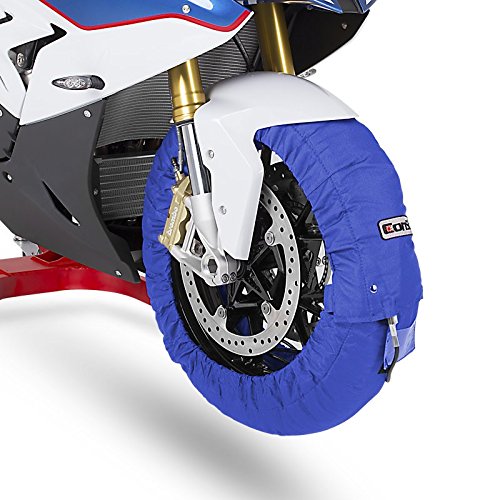 Motorcycle Tire Warmers Set 60-80°F Blue - Compatible with Suzuki GSX-R 1000/R, GSX-R 750/600 - Perfect for Track Days & Racing Performance Enhancement