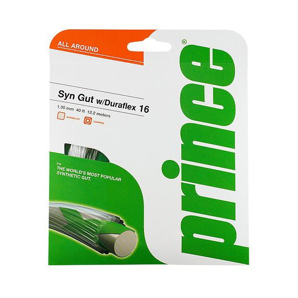 Prince SYN GUT DuraFlex Tennis String - Premium Synthetic Gut for Enhanced Playability & Durability | Perfect for Recreational & Competitive Players on All Court Surfaces