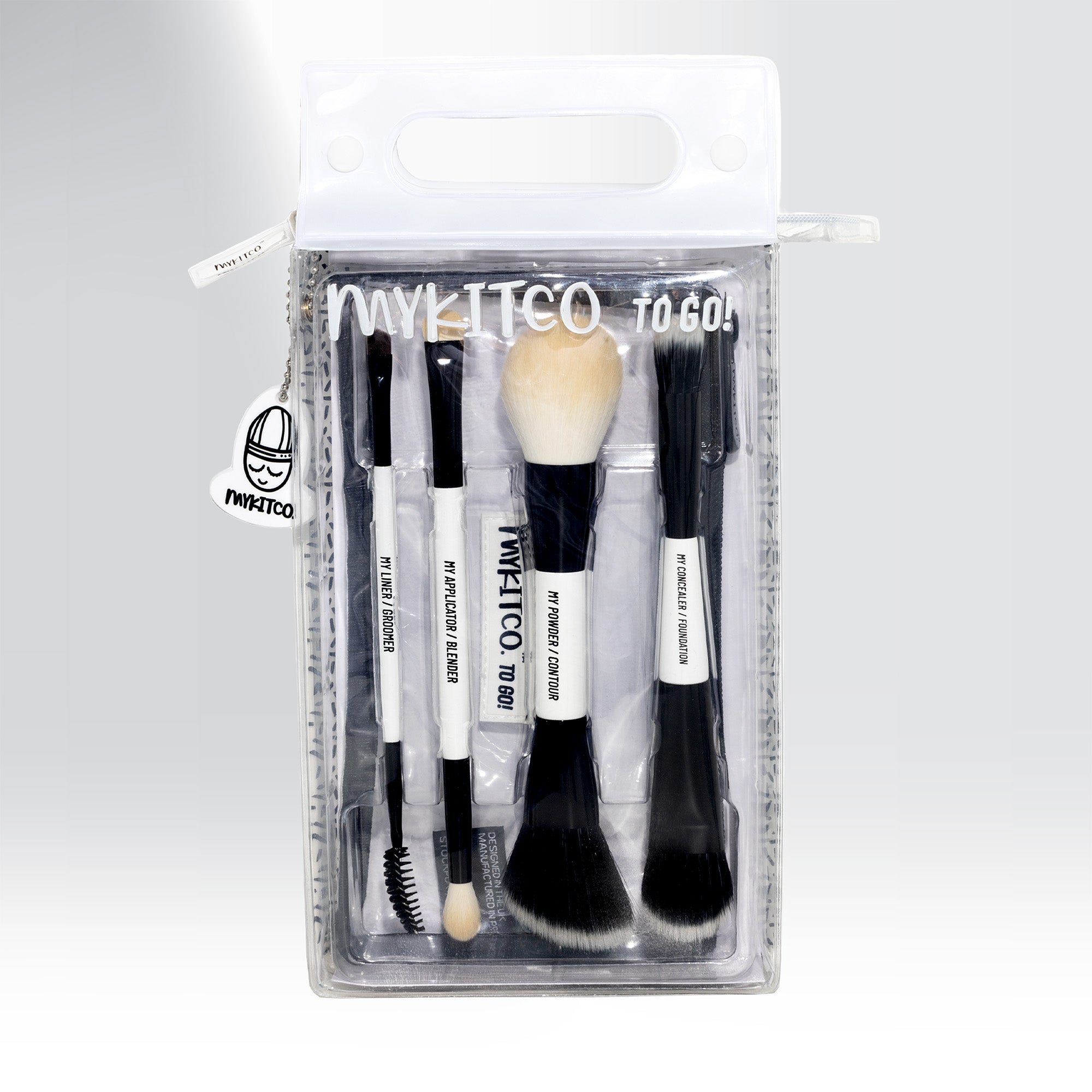 MyKitCo To Go! Brush Set: Dual Edition - Professional Makeup Brush Kit for Travel & On-The-Go Touch Ups - Perfect for Makeup Artists & Beauty Enthusiasts