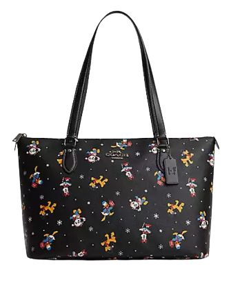 Coach Disney X Coach Gallery Tote Bag with Holiday Print - Stylish Crossbody Handbag for Women, Perfect for Christmas Gifts, Travel & Daily Use