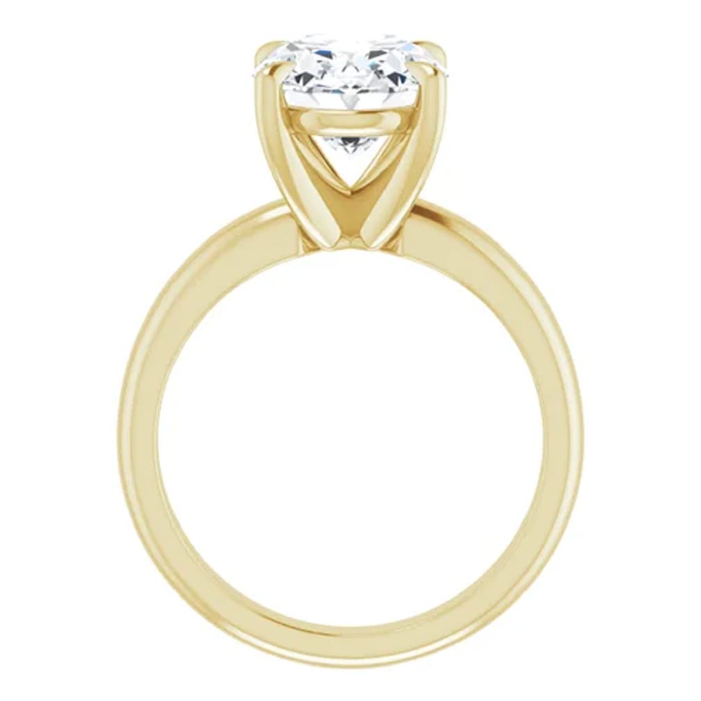 10K Solid Yellow Gold Handmade Engagement Ring - 2.0 CT Oval Cut Moissanite Diamond Solitaire Wedding Band for Women | Perfect for Proposals, Anniversaries & Bridal Jewelry Gifts