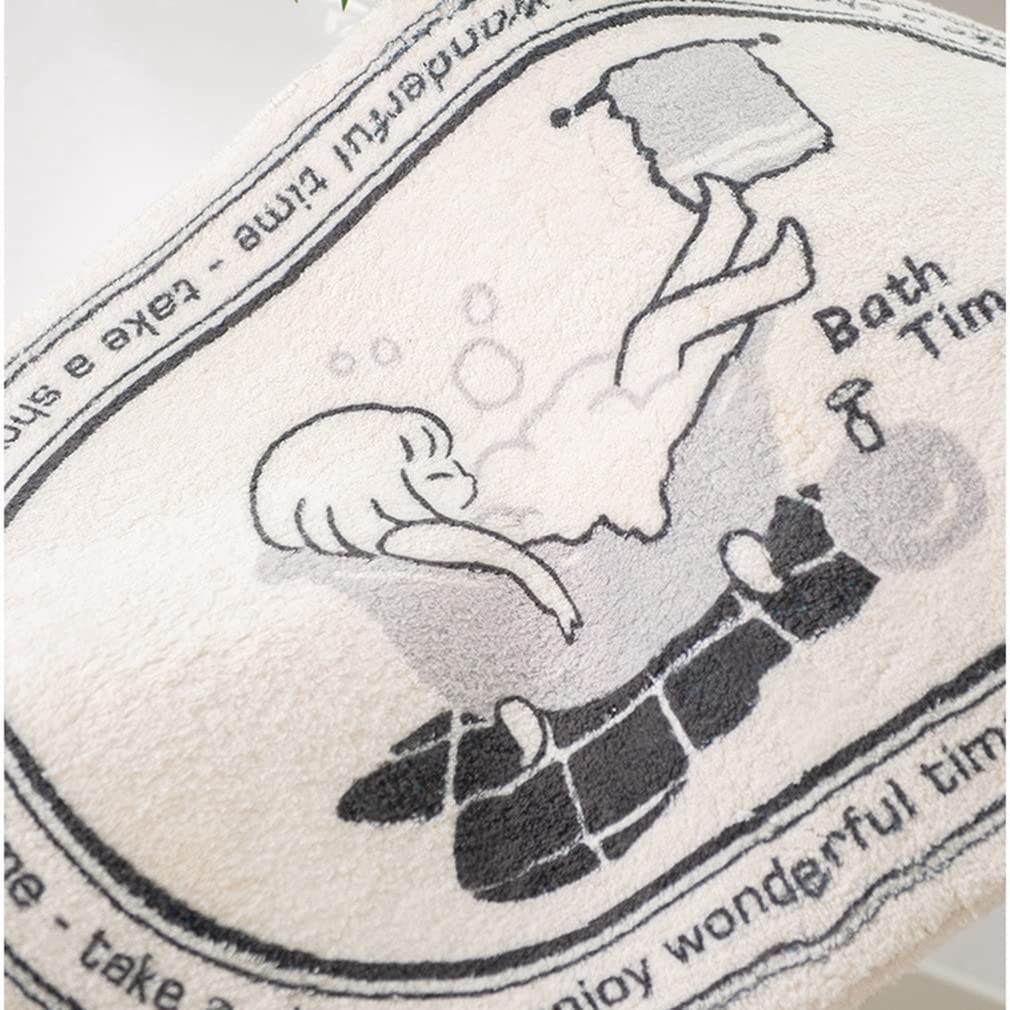 **Soft Non-Slip Cartoon Bath Rug - Cozy Bathroom & Bedroom Mat, Cute Door Mat for Living Room, Kitchen, or Entryway - Durable & Absorbent 16