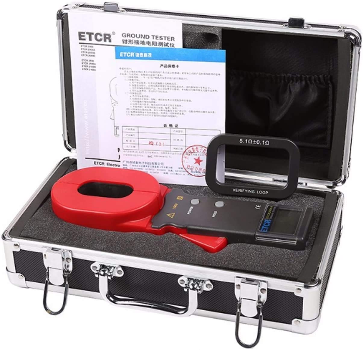 ETCR2000C+ Digital Clamp Ground Resistance Tester - Measures Earth Resistance & Leakage Current (20A, 0.01-1200Ω) - Perfect for Electrical Maintenance, Industrial Safety & Power System Testing